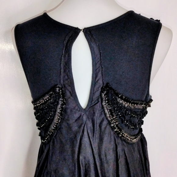 FREE PEOPLE BLACK COTTON TENT DRESS - Picture 6 of 11